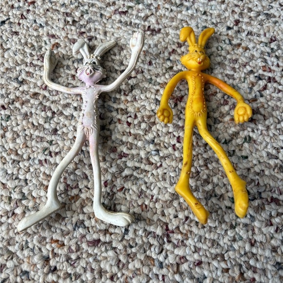 Vintage Other - Set of Two 6” Bendable Flexible Bunny Figures